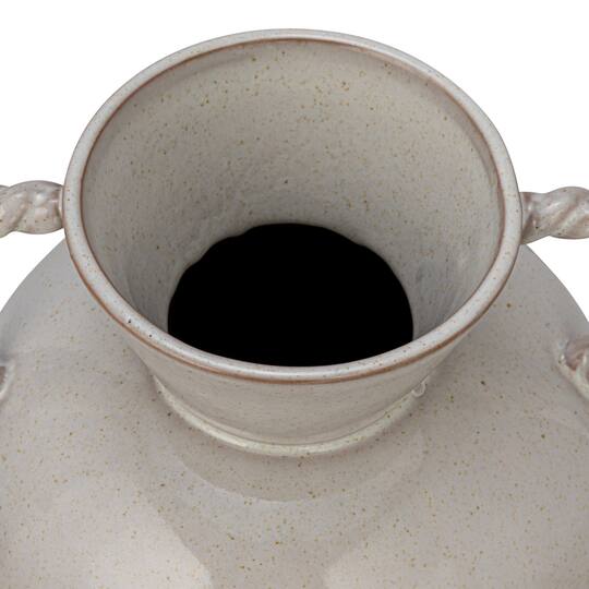 Hello Honey® 9.25" Cream Reactive Glaze Stoneware Vase with Twisted Handle